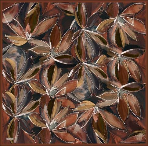 Armine Çiçek Desenli Saf İpek Twill Eşarp 9406D 80