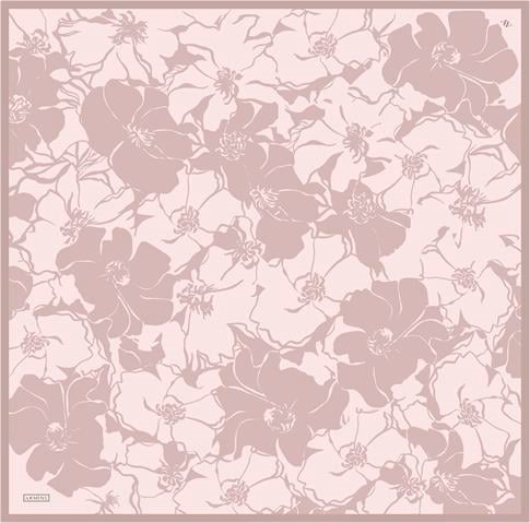 Armine Çiçek Desenli Saf İpek Twill Eşarp 9344D 32