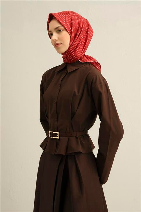 Armine Çiçek Desenli Saf İpek Twill Eşarp 9307D 36