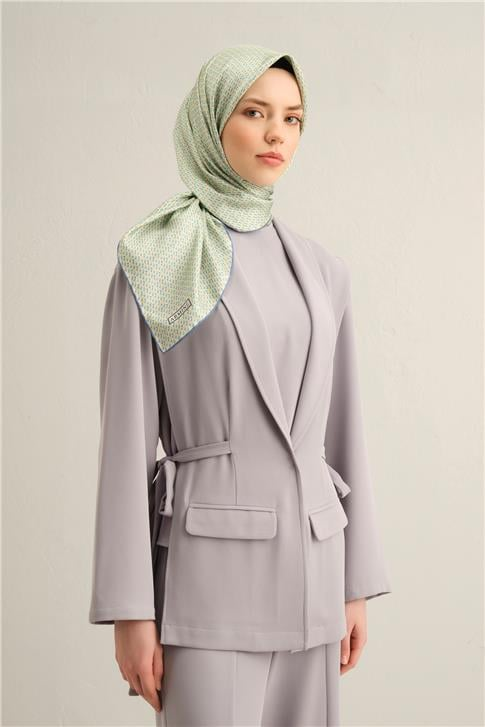 Armine Çiçek Desenli Saf İpek Twill Eşarp 9307D 81