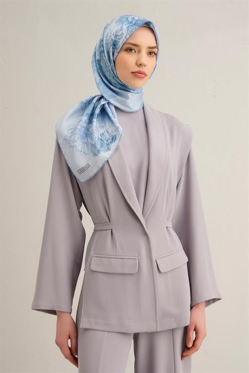 Armine Çiçek Desenli Saf İpek Twill Eşarp 9330D 81