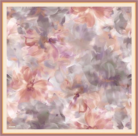 Armine Çiçek Desenli Saf İpek Twill Eşarp 9310D 37