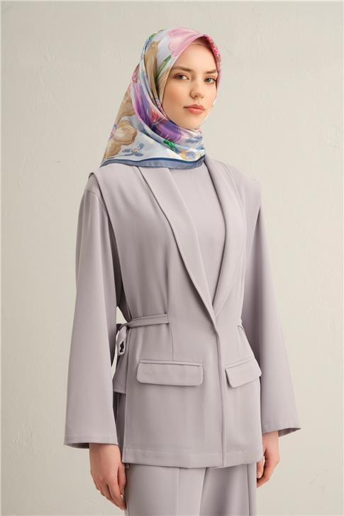 Armine Çiçek Desenli Saf İpek Twill Eşarp 9318D 31