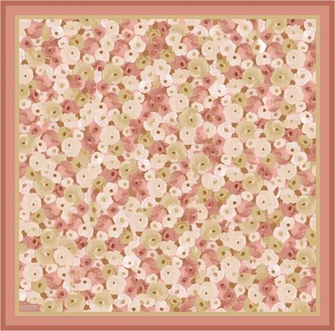 Armine Çiçek Desenli Saf İpek Twill Eşarp 9300D 55