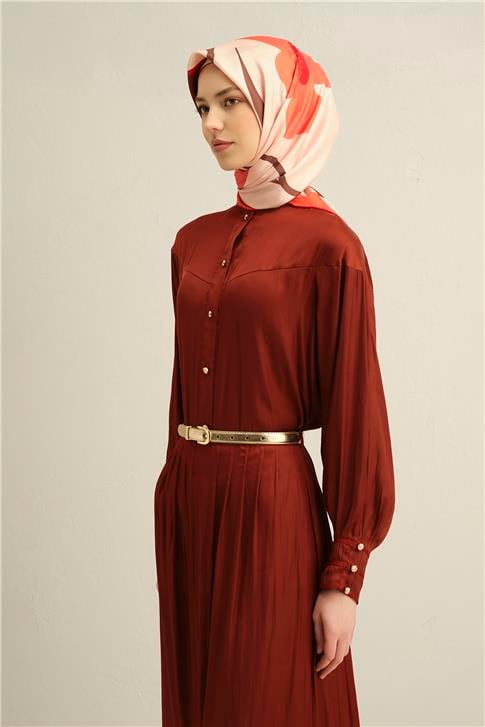 Armine Çiçek Desenli Saf İpek Twill Eşarp 9317D 31