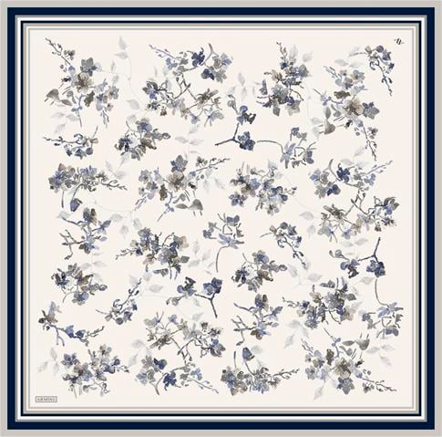 Armine Çiçek Desenli Saf İpek Twill Eşarp 9316D 86