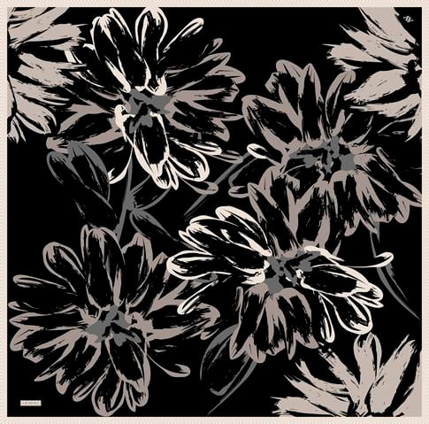 Armine Çiçek Desenli Saf İpek Twill Eşarp 9322D 13