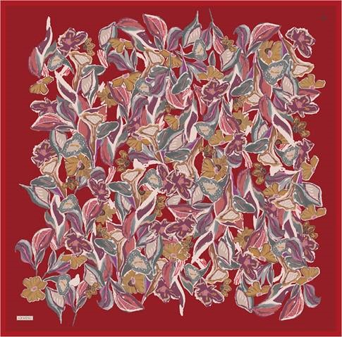 Armine Çiçek Desenli Saf İpek Twill Eşarp 9332D 85