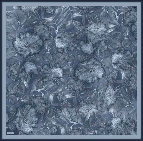 Armine Çiçek Desenli Saf İpek Twill Eşarp 9409D 34