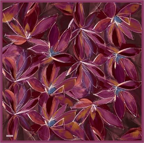 Armine Çiçek Desenli Saf İpek Twill Eşarp 9406D 51