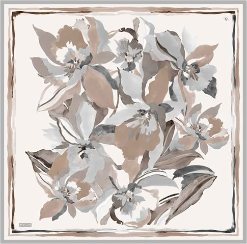 Armine Çiçek Desenli Saf İpek Twill Eşarp 9340D 86