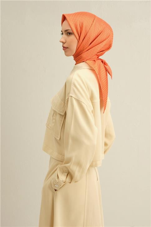 Armine Çiçek Desenli Saf İpek Twill Eşarp 9307D 54