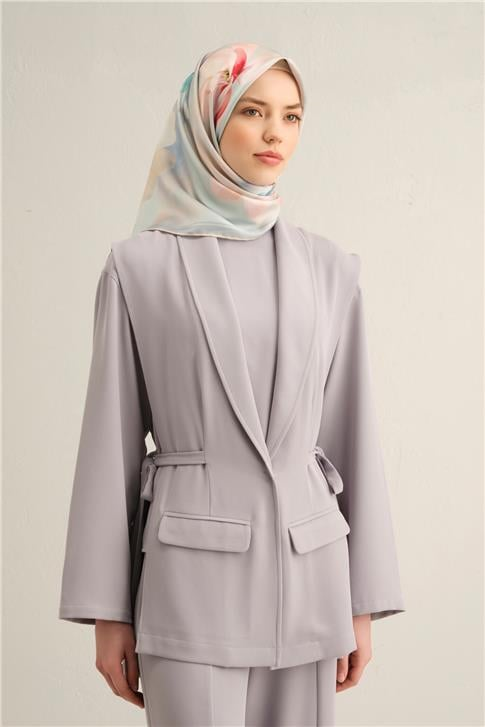 Armine Çiçek Desenli Saf İpek Twill Eşarp 9305D 80