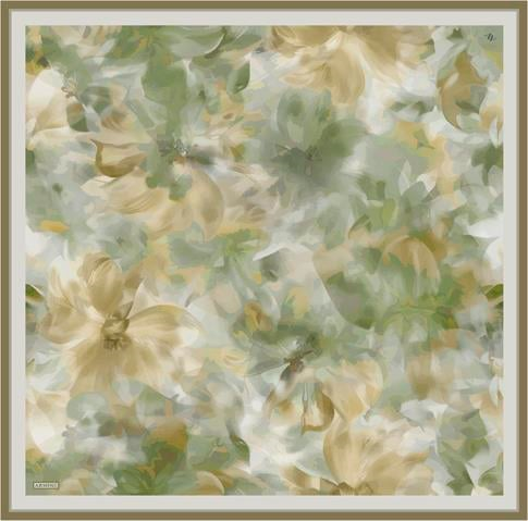 Armine Çiçek Desenli Saf İpek Twill Eşarp 9310D 02
