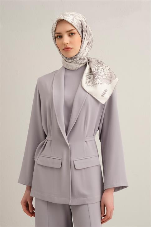 Armine Çiçek Desenli Saf İpek Twill Eşarp 9330D 84