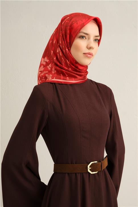Armine Çiçek Desenli Saf İpek Twill Eşarp 9353D 34