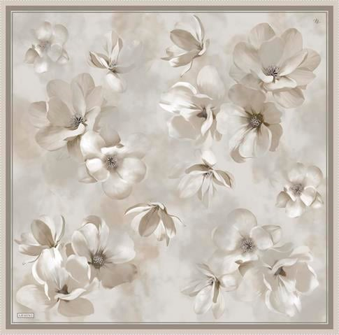 Armine Çiçek Desenli Saf İpek Twill Eşarp 9305D 05