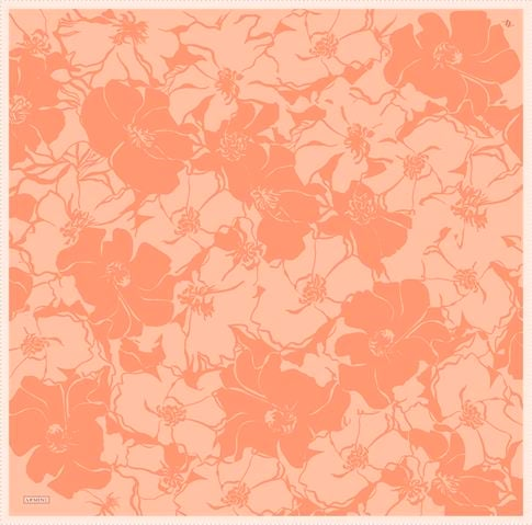 Armine Çiçek Desenli Saf İpek Twill Eşarp 9344D 36