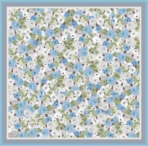 Armine Çiçek Desenli Saf İpek Twill Eşarp 9300D 83