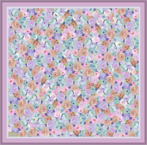 Armine Çiçek Desenli Saf İpek Twill Eşarp 9300D 06