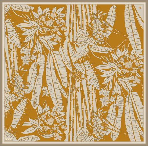 Armine Çiçek Desenli Saf İpek Twill Eşarp 9353D 05