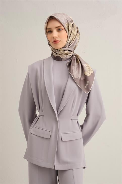 Armine Çiçek Desenli Saf İpek Twill Eşarp 9330D 35