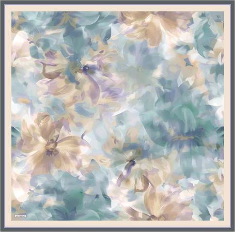 Armine Çiçek Desenli Saf İpek Twill Eşarp 9310D 32