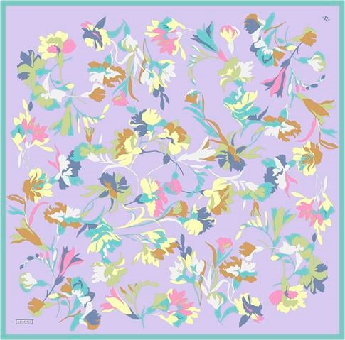 Armine Çiçek Desenli Saf İpek Twill Eşarp 9342D 56