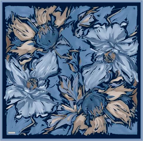 Armine Çiçek Desenli Saf İpek Twill Eşarp 9337D 81