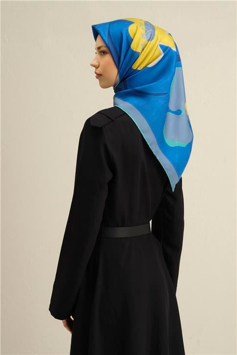 Armine Çiçek Desenli Saf İpek Twill Eşarp 9317D 84