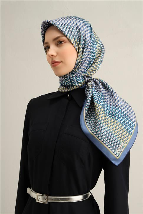 Armine Çiçek Desenli Saf İpek Twill Eşarp 9319 81