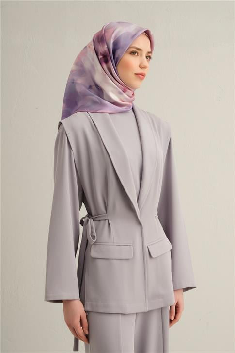 Armine Çiçek Desenli Saf İpek Twill Eşarp 9310D 51