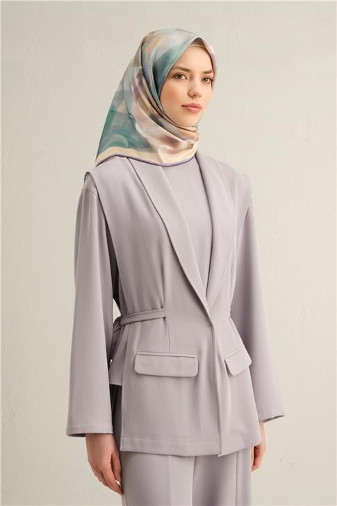 Armine Çiçek Desenli Saf İpek Twill Eşarp 9310D 32