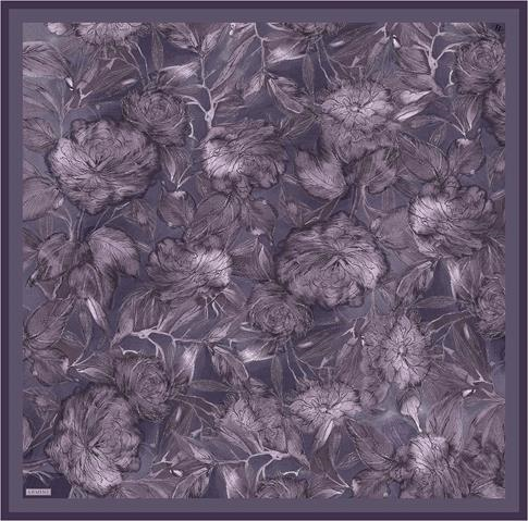 Armine Çiçek Desenli Saf İpek Twill Eşarp 9409D 33