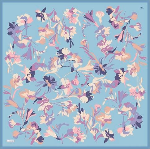 Armine Çiçek Desenli Saf İpek Twill Eşarp 9342D 34
