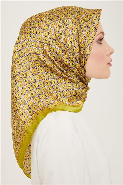 Armine Çiçek Desenli Sura İpek Eşarp 24Ya9135 06