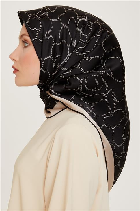 Armine Çiçek Desenli Sura Saf İpek Eşarp 9222D 81