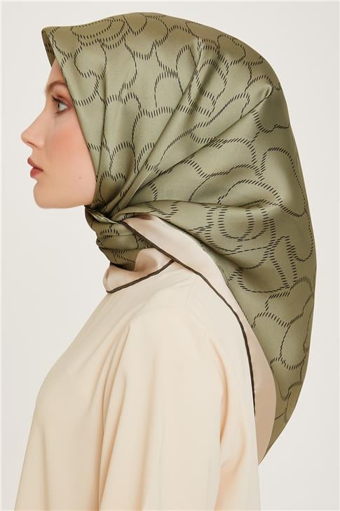 Armine Çiçek Desenli Sura Saf İpek Eşarp 9222D 34
