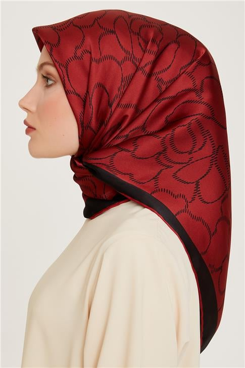 Armine Çiçek Desenli Sura Saf İpek Eşarp 9222D 36