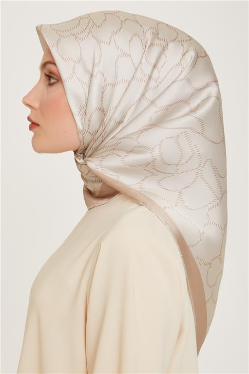 Armine Çiçek Desenli Sura Saf İpek Eşarp 9222D 84