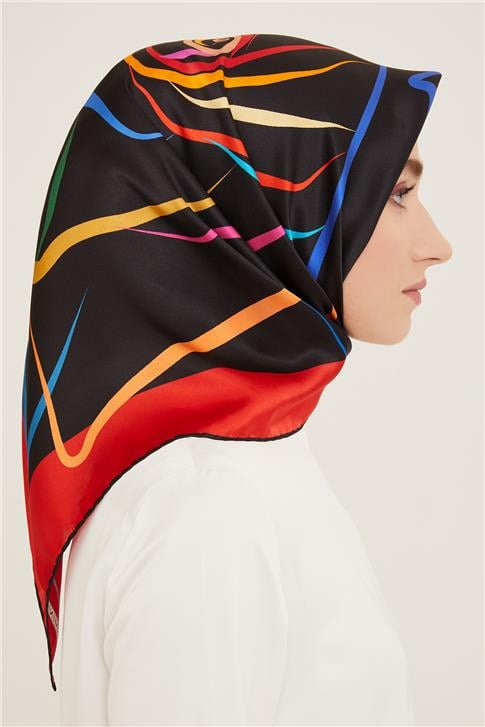 Armine Çiçek Desenli Twill İpek Eşarp 24Ya9115 31 38