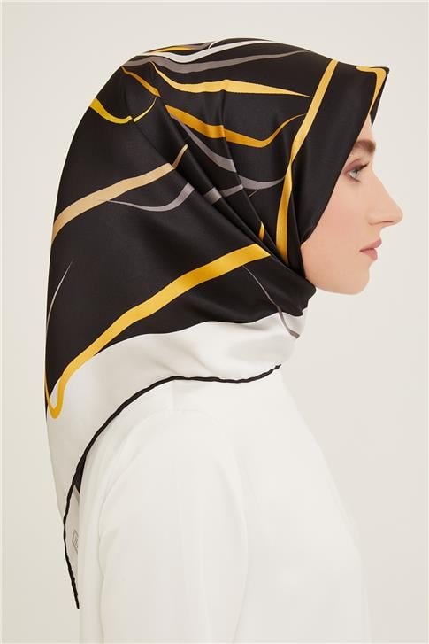 Armine Çiçek Desenli Twill İpek Eşarp 24Ya9115 31 37