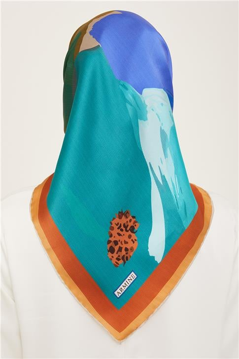 Armine Çiçek Desenli Twill İpek Eşarp 24Ya9145 2 02