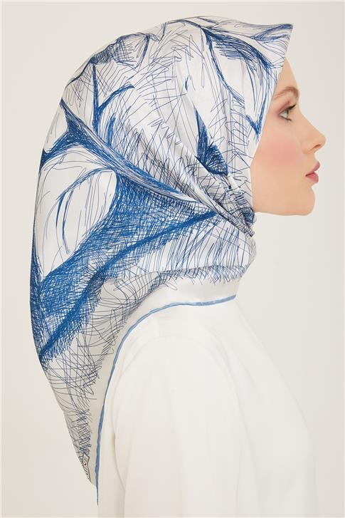 Armine Çiçek Desenli Twill İpek Eşarp 24Ya9121 1 85