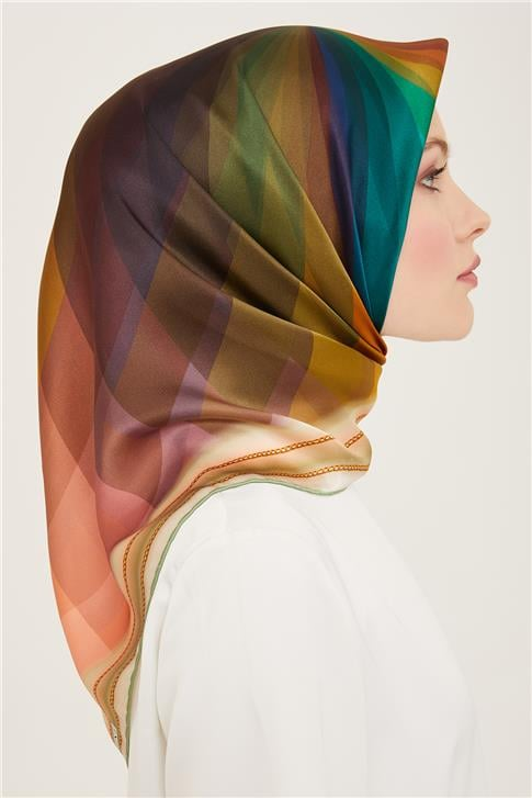 Armine Çiçek Desenli Twill İpek Eşarp 24Ya9112 34 33