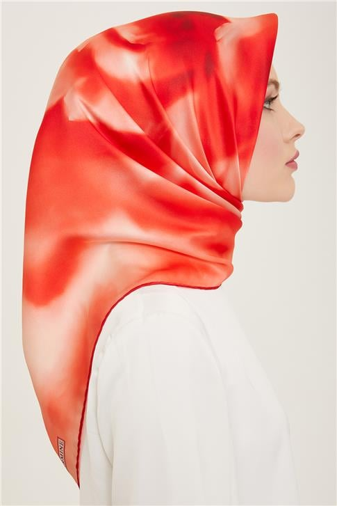 Armine Çiçek Desenli Twill İpek Eşarp 24Ya9124 82 54