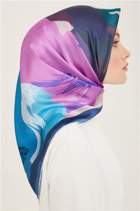 Armine Çiçek Desenli Twill İpek Eşarp 24Ya9145 2 31