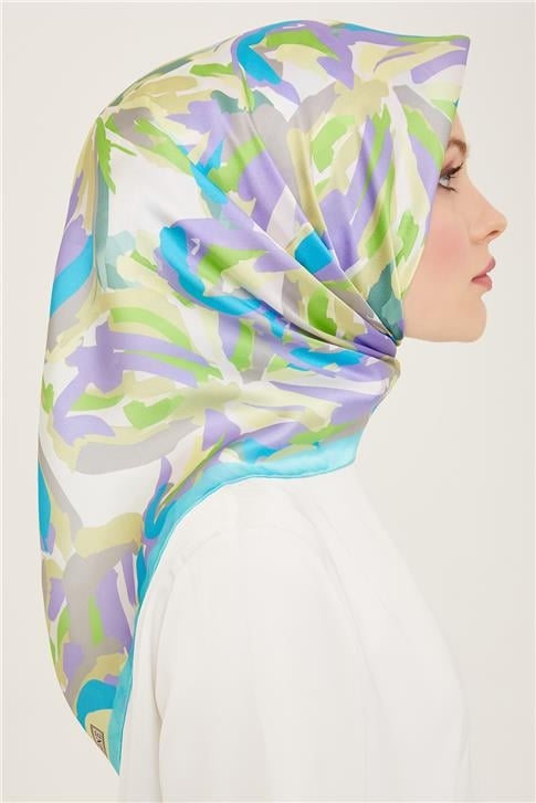 Armine Çiçek Desenli Twill İpek Eşarp 24Ya9140 51 53