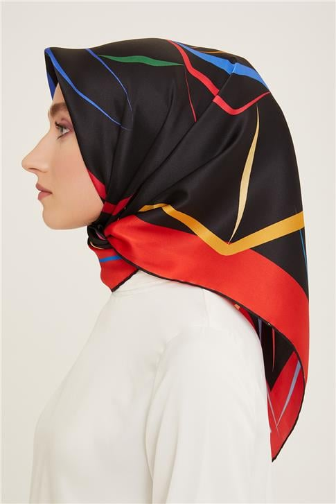 Armine Çiçek Desenli Twill İpek Eşarp 24Ya9115 31 38