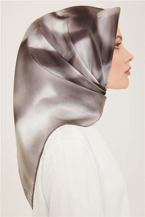Armine Çiçek Desenli Twill İpek Eşarp 24Ya9124 82 37